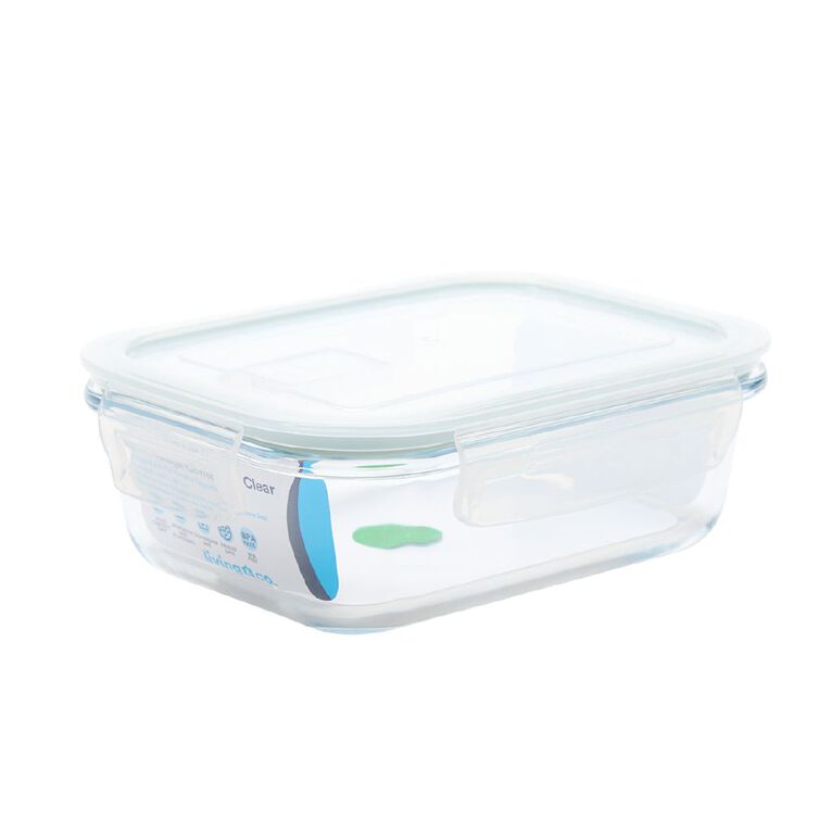 Living & Co Rectangle Glass Food Storage Container 600ml, , hi-res
