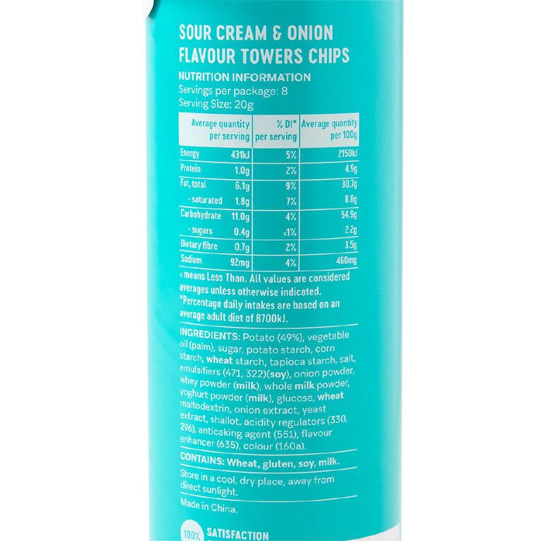 Market Kitchen Towers Sour Cream Onion 160g, , hi-res
