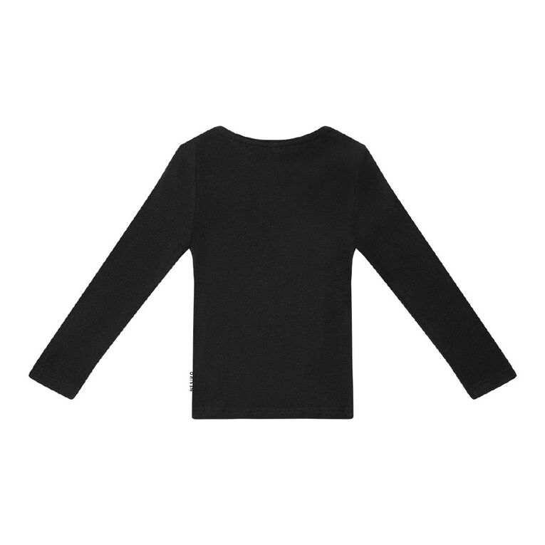 H&H Kids' Merino Thermal Long Sleeve Top, Black, hi-res
