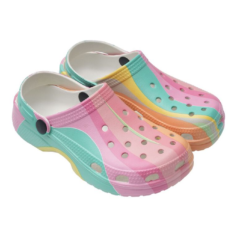 Young Original Senior Kids' Printed Frog Clog Shoes, Pink, hi-res