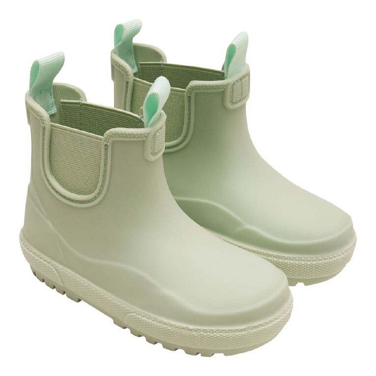 Young Original Junior Kids' PVC Ankle Gumboots, Green Light, hi-res
