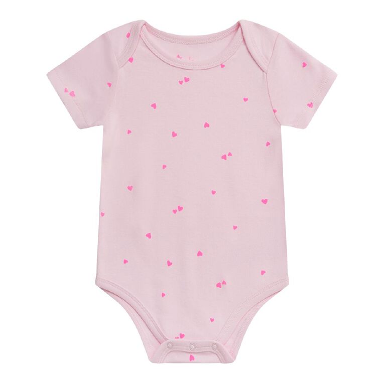 Young Original Babies' Short Sleeve Printed Bodysuit 3 Pack, White, hi-res