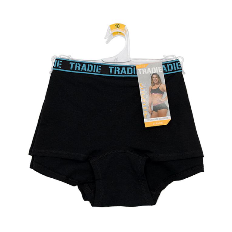 Tradie Women's Curve Shortie 2 Pack, Black S26 RHYTHM, hi-res