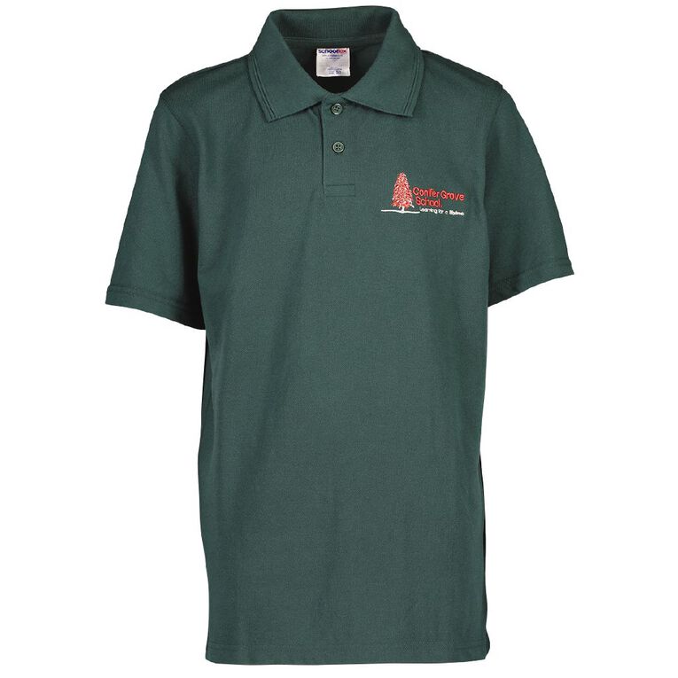 Schooltex Conifer Grove Short Sleeve Polo with Embroidery, Bottle Green, hi-res