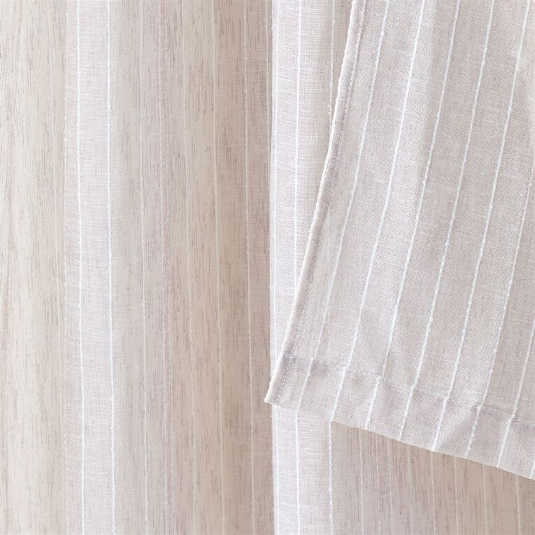 Living & Co Bella Striped Voile Natural 90-180cm Wide/200cm Drop, , hi-res