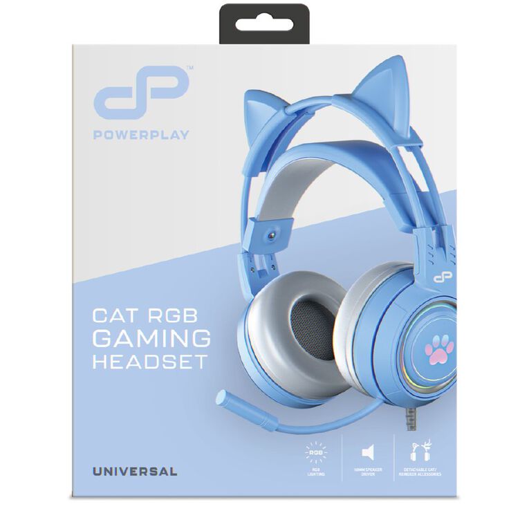 PowerPlay Cat RGB Gaming Headset Blue, , hi-res