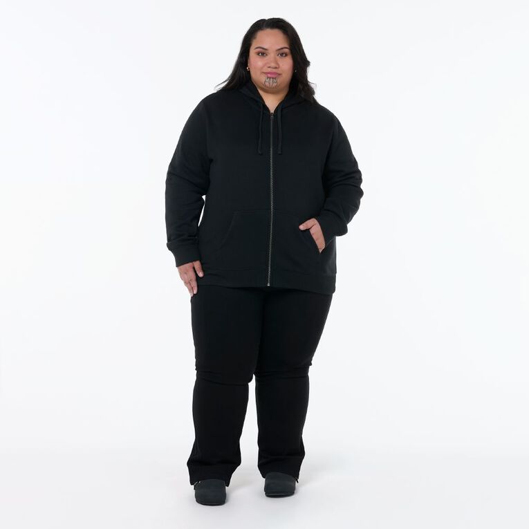 H&H Curve Women's Long Sleeve Zip Thru Hoodie, Black, hi-res