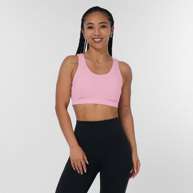 Active Intent Women's High Support Crop Top, Pink Mid, hi-res