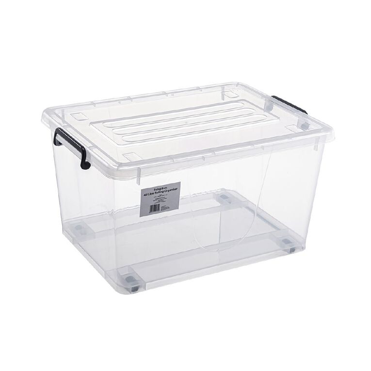Living & Co Rolling Organiser 42L Clear, , hi-res