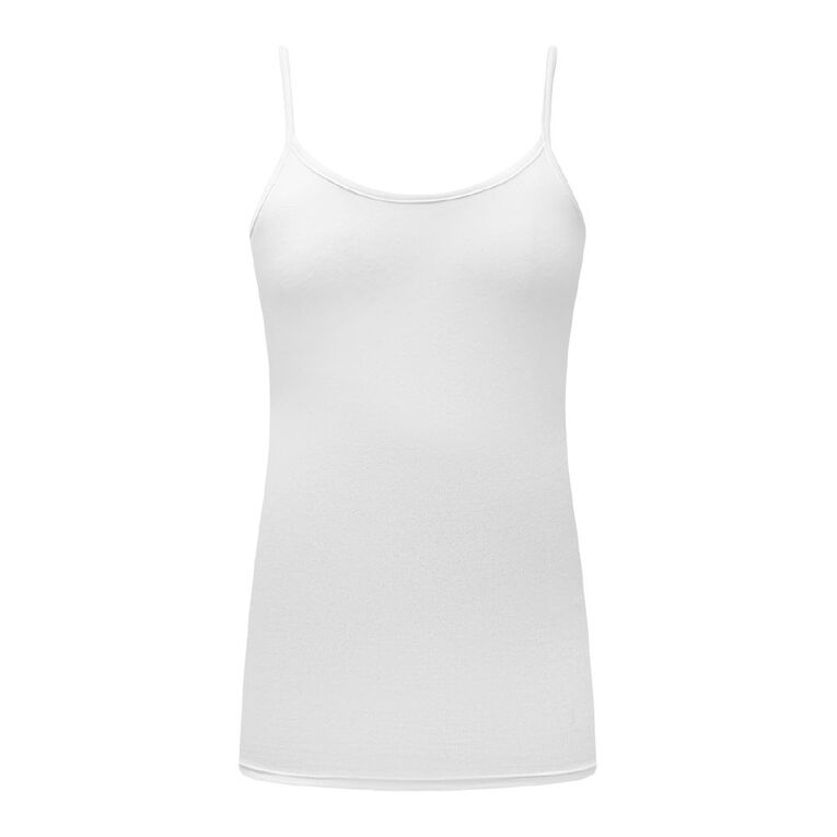 H&H Women's Essential Stretch Shelf Bra Cami, White, hi-res