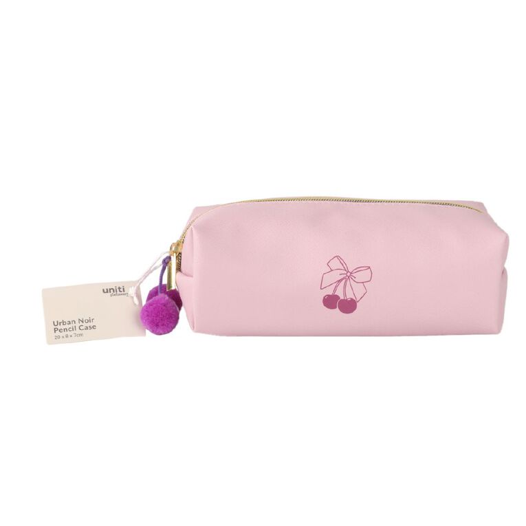 Uniti Stationery Urban Noir Cherry & Bow Pencil Case, , hi-res