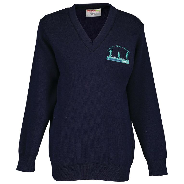 Schooltex Greenmeadows School V-Neck Jersey, Navy, hi-res