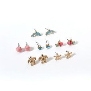 Young Original Kids' Stud Earrings 6 Pairs Fish