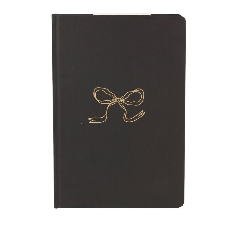 Uniti Stationery Urban Noir Bow A5 Hard Cover Notebook, , hi-res