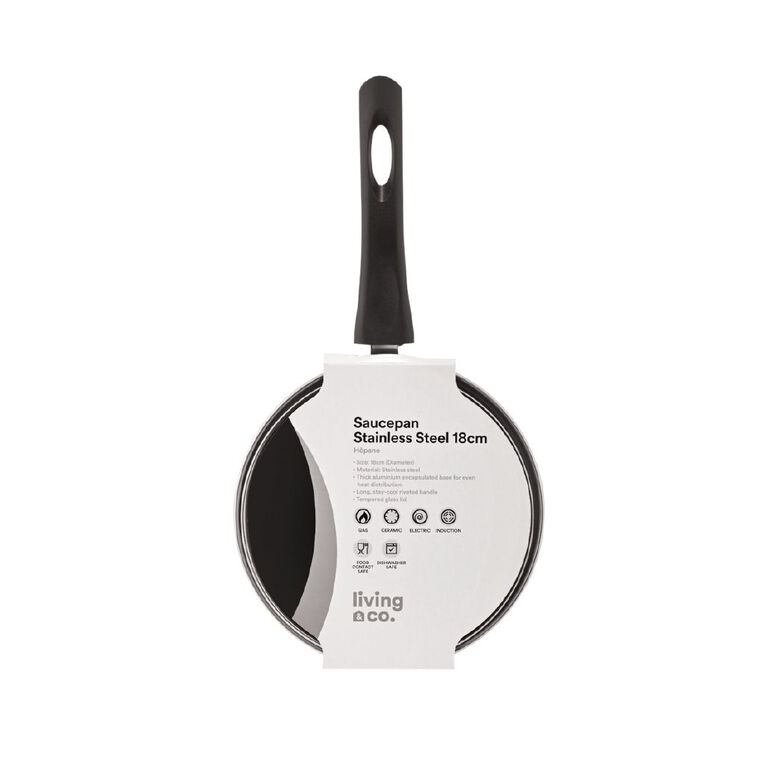 Living & Co Saucepan Stainless Steel, , hi-res