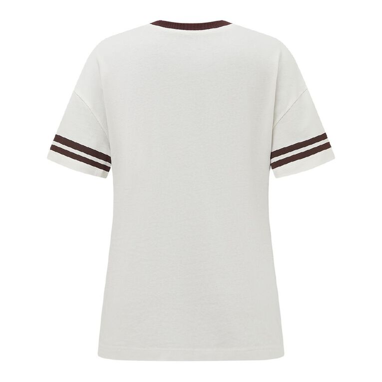 H&H Women's Short Sleeve Boyfriend Graphic Tee, Cream MERMAID, hi-res