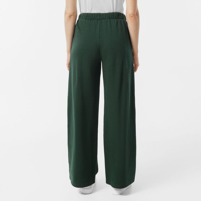 H&H Women's Wide Leg Track Pants, Green Dark, hi-res