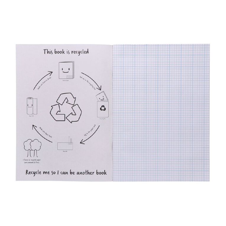 WS Exercise Book 1J8 5mm Quad 36 Leaf Blue, , hi-res