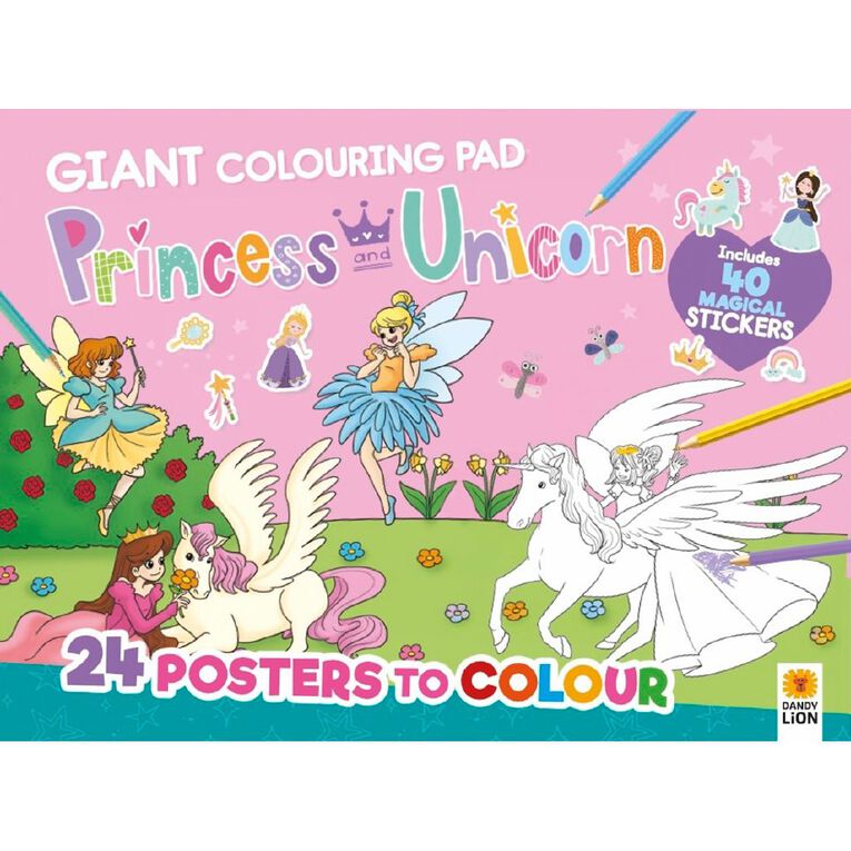 Princess & Unicorn: Giant Colouring Pad, , hi-res