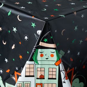 Scarehouse Halloween Black Bats Tablecloth