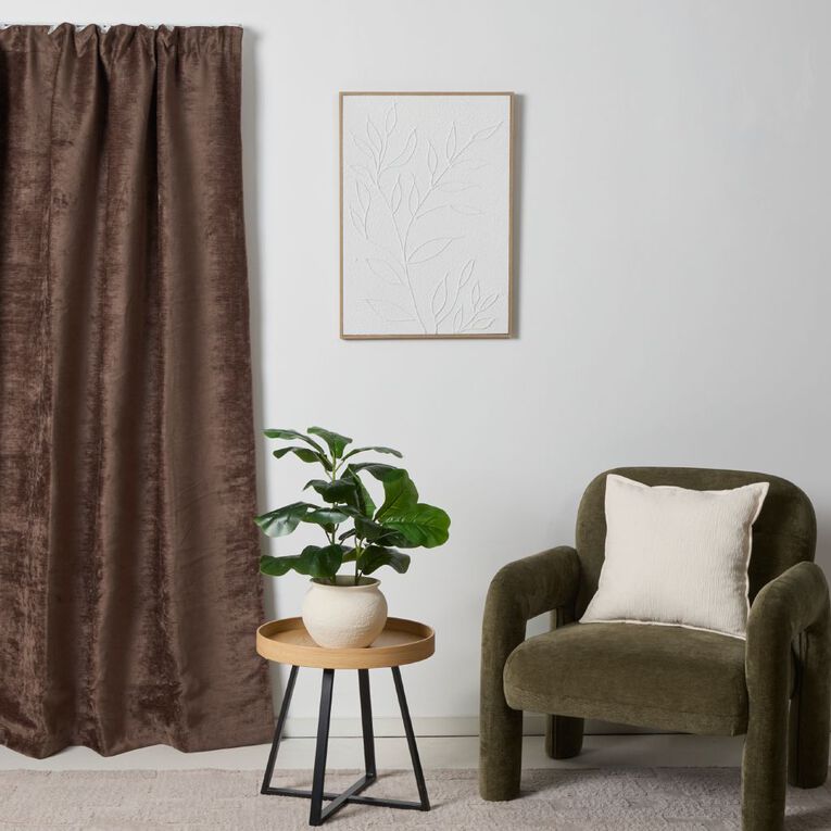 Living & Co Luxe Curtains Brown Mid 150-230cm Wide/205cm Drop, , hi-res