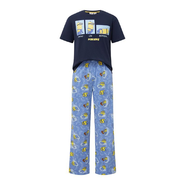 Minions Men's Jersey Pyjama Set, Blue Dark, hi-res