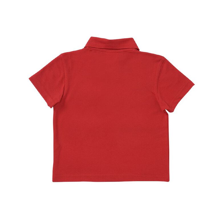 Schooltex Pt England School Short Sleeve Polo with Embroidery, Red Mid, hi-res