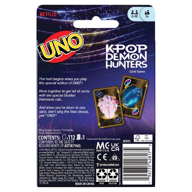 UNO KPop Demon Hunters Uno Card Game, , hi-res