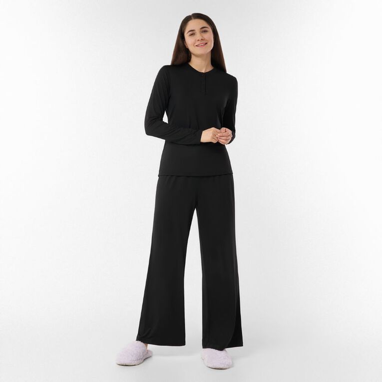 H&H Women's Comfy Pyjama Pants, Black, hi-res