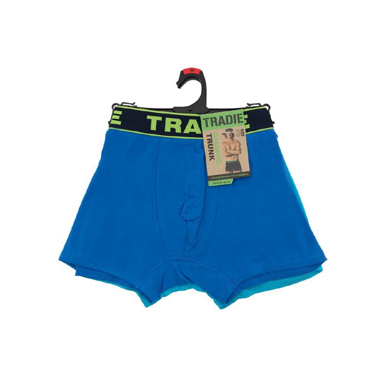 Tradie Men's Bamboo Trunks 3 Pack, Blue Mid, hi-res