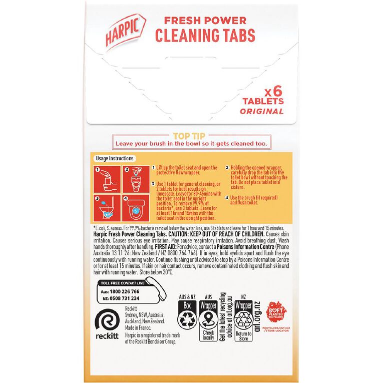 Harpic Fresh Power Toilet Cleaning Tabs Original, , hi-res