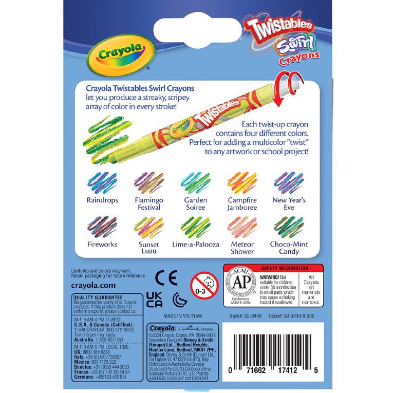 Crayola Twistable Swirls Crayons Assorted 12 Pack, , hi-res