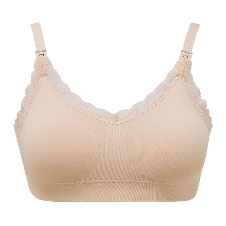 H&H Women's Seamfree Maternity Bra 2 Pack, Natural, hi-res