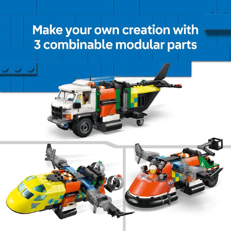 LEGO CITY Airplane Service Truck & Hovercraft Remix 60505, , hi-res