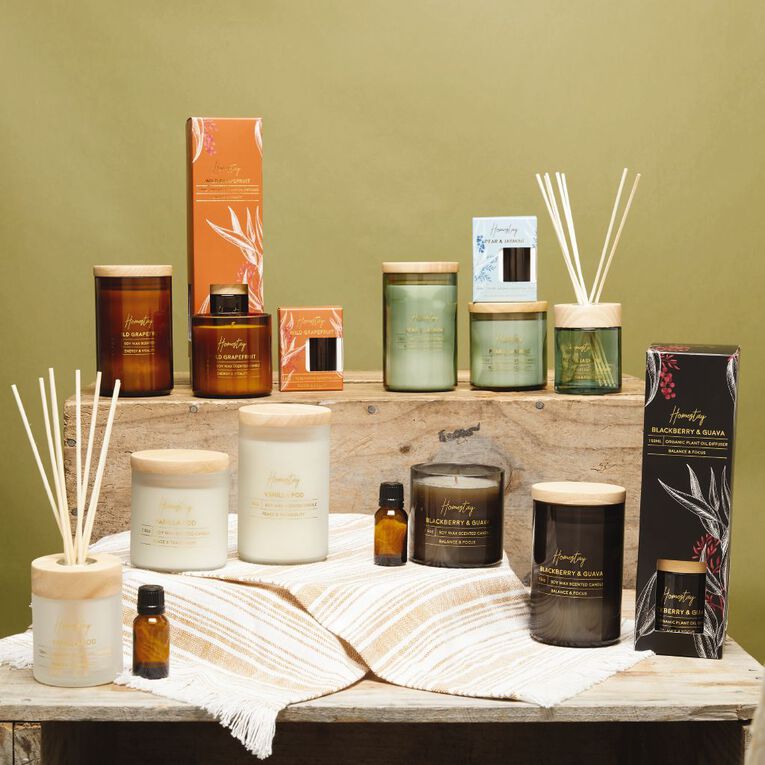 Living & Co Homestay Blackberry and Guava Candle Black 13oz, Black, hi-res