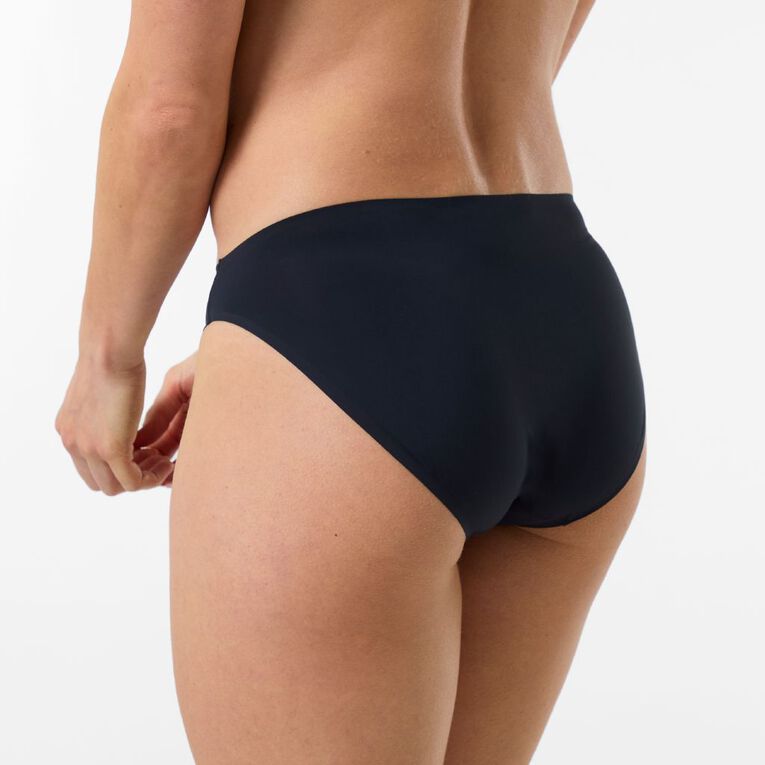 H&H Women's Micro No Show Bikini Briefs, Black, hi-res
