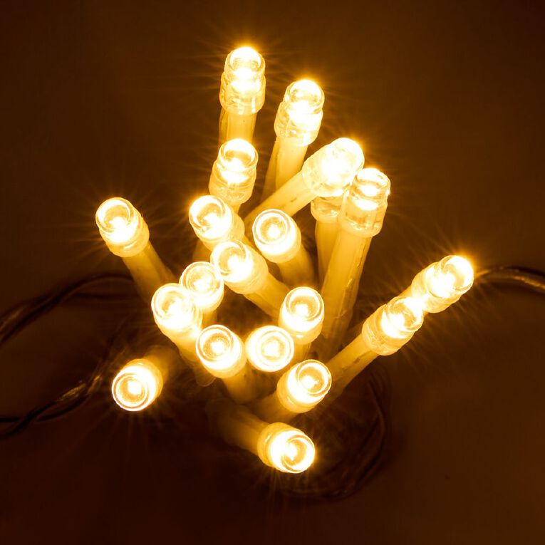 Value Battery String Lights Clear Wire Warm White 20 LED, , hi-res