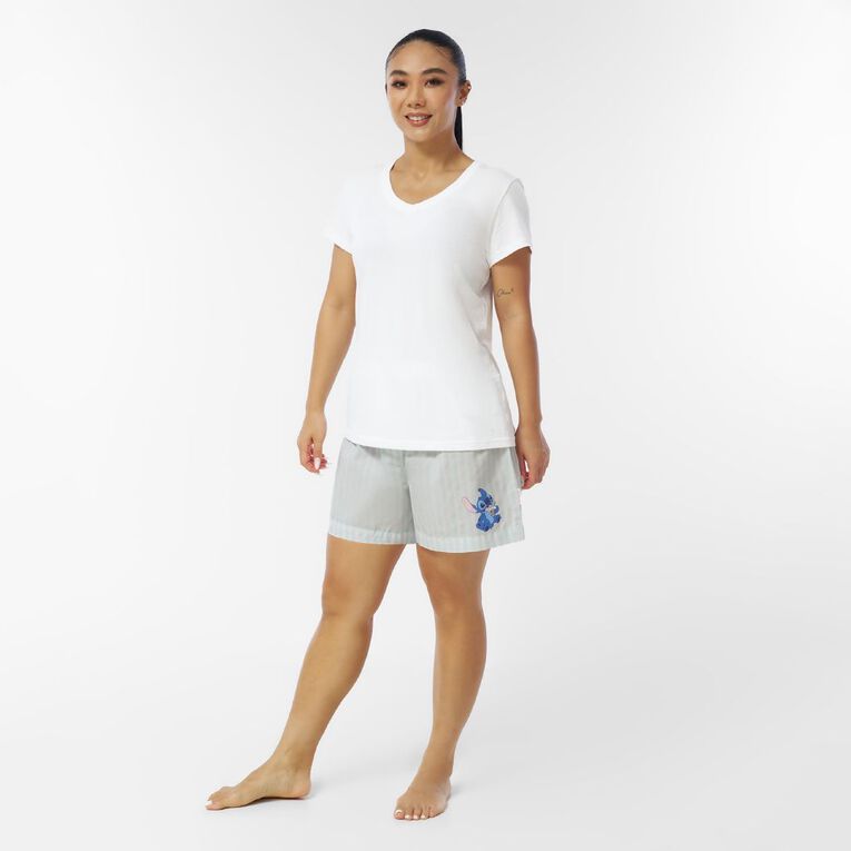 Stitch Women's Woven Boxer Shorts, Blue Light, hi-res