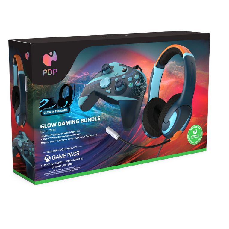 PDP Xbox & PC Blue Tide Headset and Controller Bundle The Warehouse