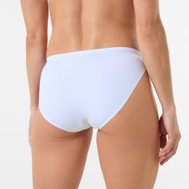 H&H Women's Micro No Show Bikini Briefs, White, hi-res