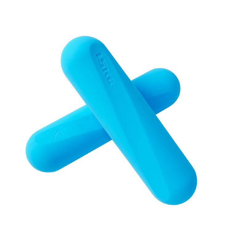 Active Intent Fitness Silicone Hand Weights 1.5kg Blue 2 Pack, , hi-res