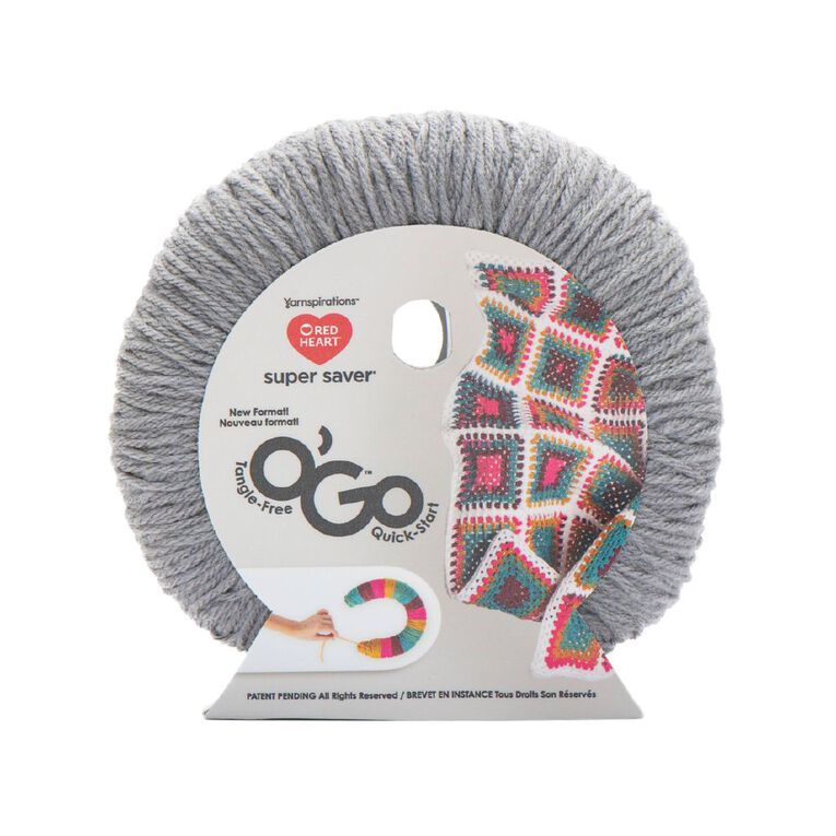 Birch Red Heart O'Go Super Saver Solid 100% Acrylic Yarn 198g Dusty Grey, , hi-res
