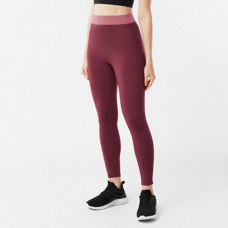 Active Intent Women's Thermal Active Leggings, Red Dark, hi-res