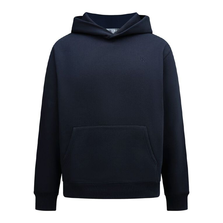 H&H Men's Heavyweight Hoodie Sweatshirt, Navy, hi-res