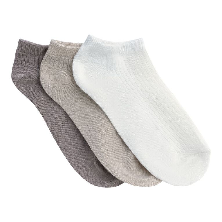 H&H Women's Bamboo Ankle Socks 3 Pack, Natural, hi-res