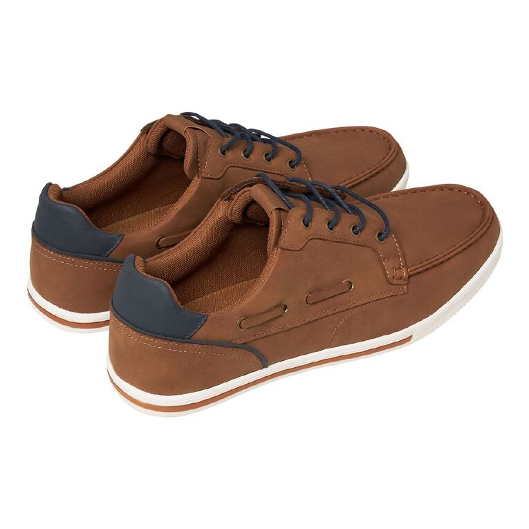 H&H Men's Boat Shoes, Brown, hi-res