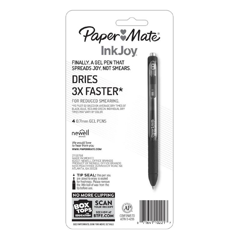 Paper Mate Inkjoy Gel 0.7mm Business 4 Pack, , hi-res