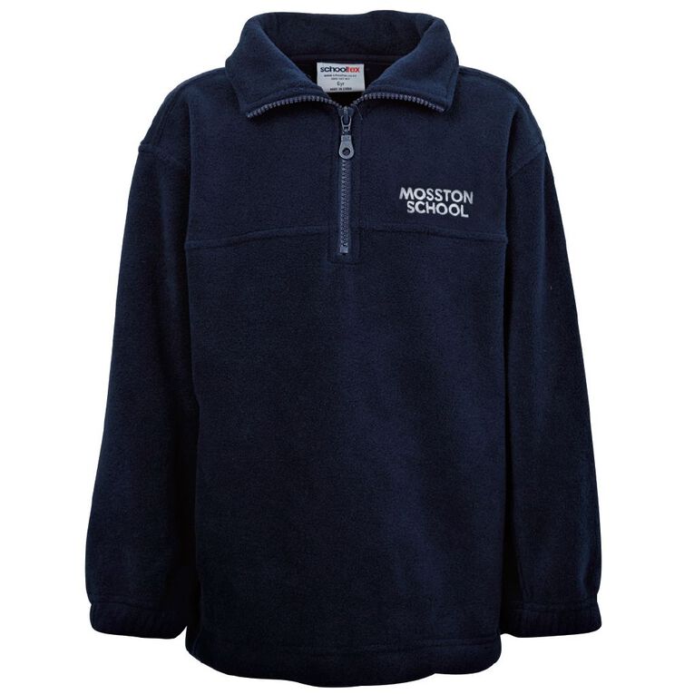 Schooltex Mosston 1/4 Zip Polar Fleece Top with Embroidery, Navy, hi-res
