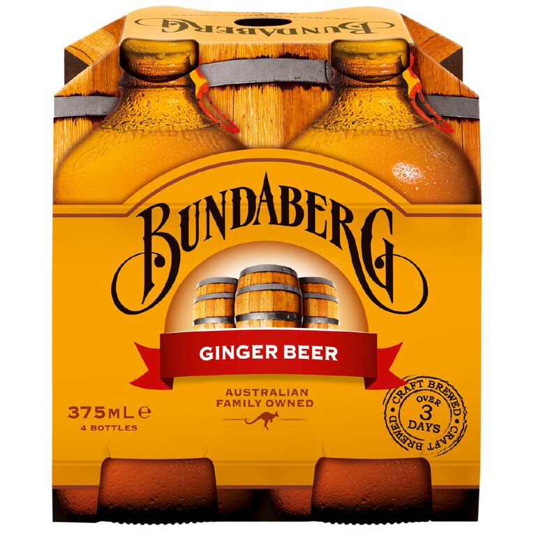 Bundaberg Ginger Beer 375ml 4 Pack, , hi-res