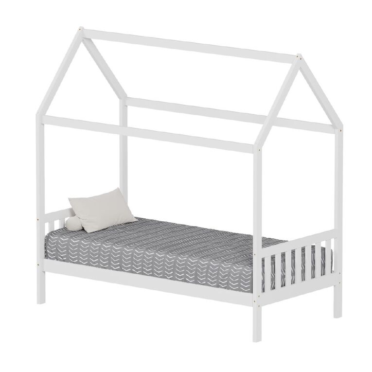 Living & Co Canopy Bed White Single, , hi-res